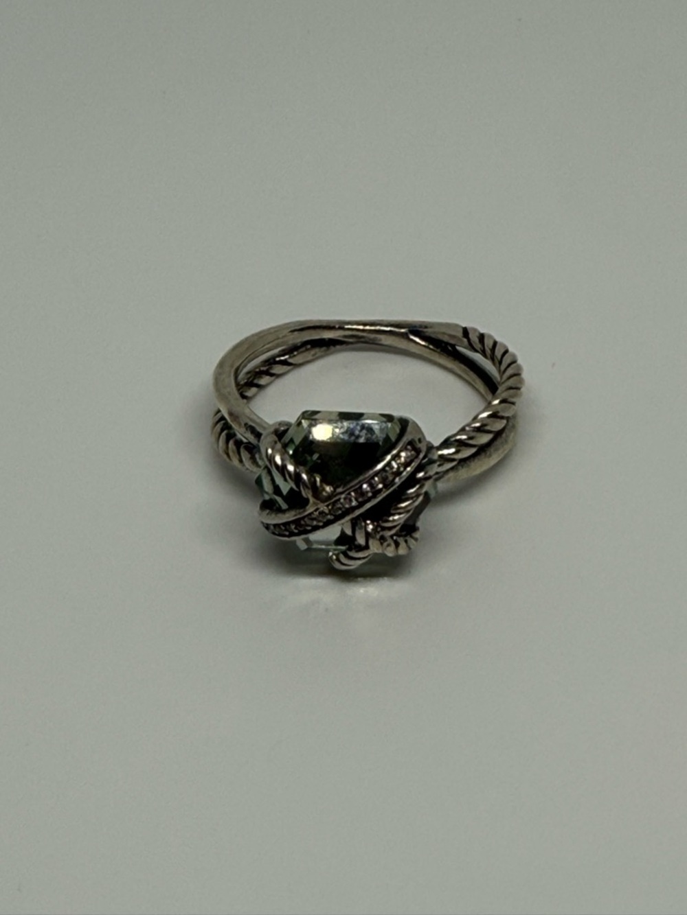 David Yurman Prasiolite wrap ring with white diamonds - Picture 3 of 4